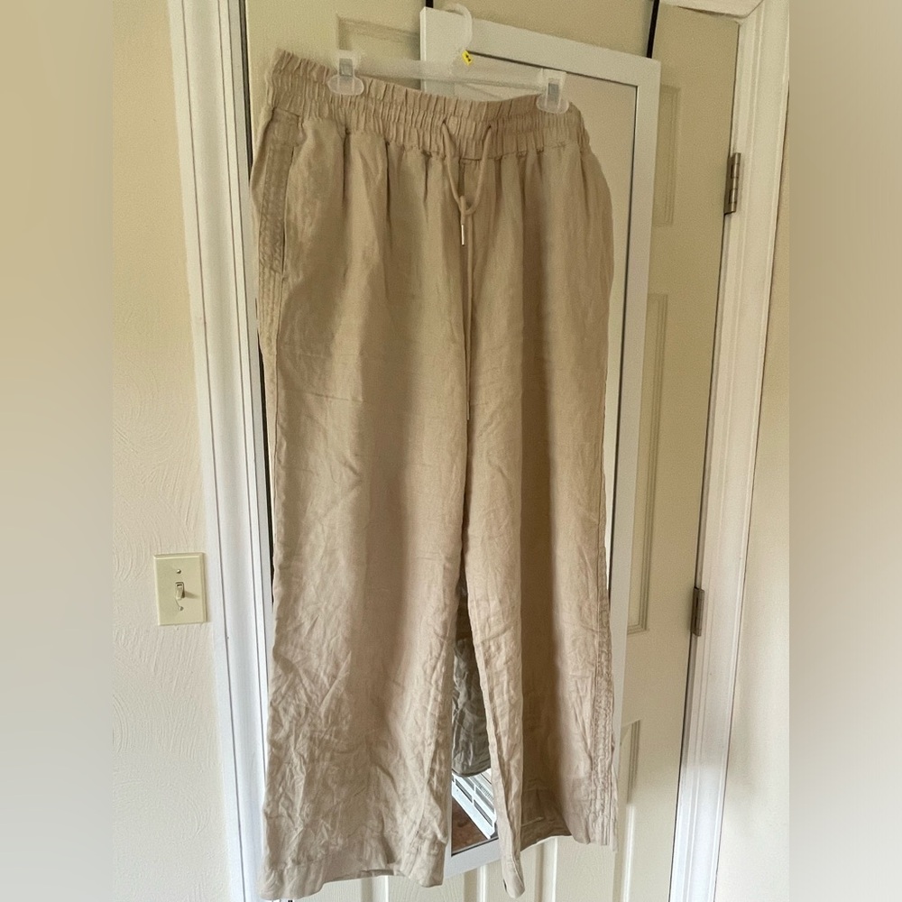 Quince wide leg Linen pants - XL driftwood